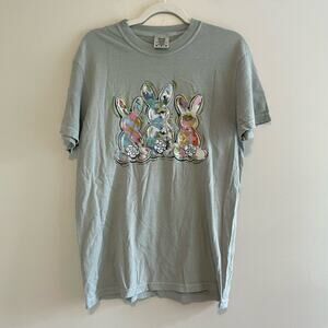 Comfort Colors Size M Green Easter Bunny T-Shirt